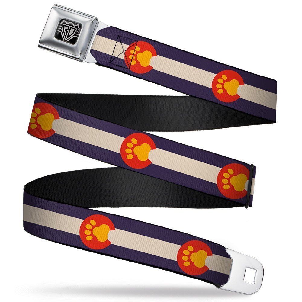 5552 Unisex-Adult's Seatbelt Belt Colorado XL, Flag/Paw Print, 1.5"